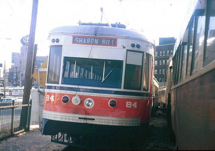 fp4.jpg - A Brill-built "Master Unit" from 1932 lays over on West Chester Pike adjacent to the 69th St. Terminal of the Sharon Hill and Media suburban trolley lines.