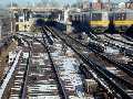 Port Washington LIRR station & yard, seen from the front car of the train; Jishnu Mukerji photo