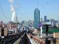 Manhattan skyline, as seen from the front of the #7 train in Sunnyside, Queens; Jishnu Mukerji photo
