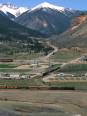 Silverton, Two trains meeting, from east hills.