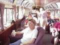 Betty enjoys a Snack in the Coast Starlight Parlor Car