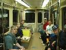 Our Pre-Fest crew aboard light rail in Buffalo
